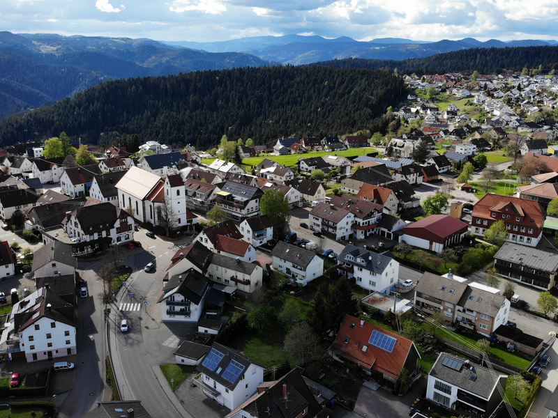 Luftbild Ortsmitte Aichhalden