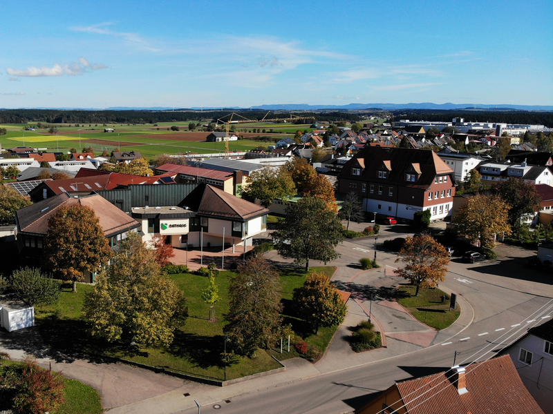 Blick auf das Rathaus in Aichhalden